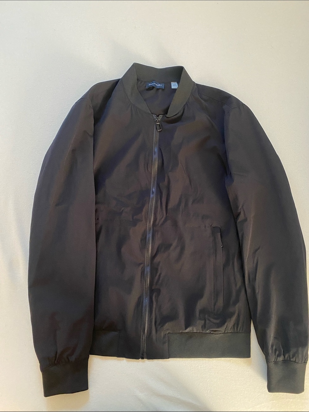 Tahari Black Men's Bomber Jacket with Zip